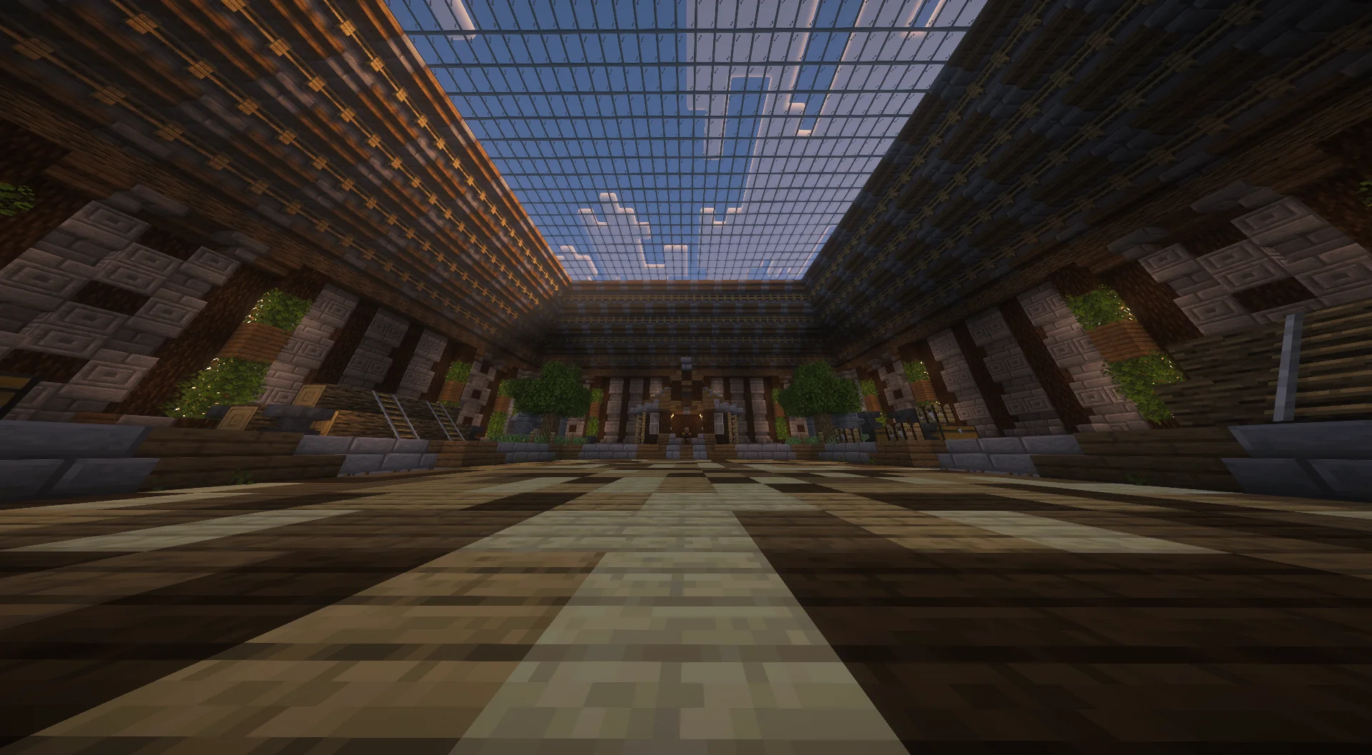 Holz Mine von VALENDOR mit großem Glasdach und Holzarchitektur